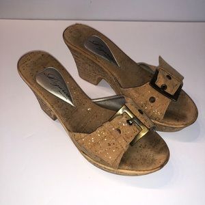 Dezaria Cork Buckle Wedges